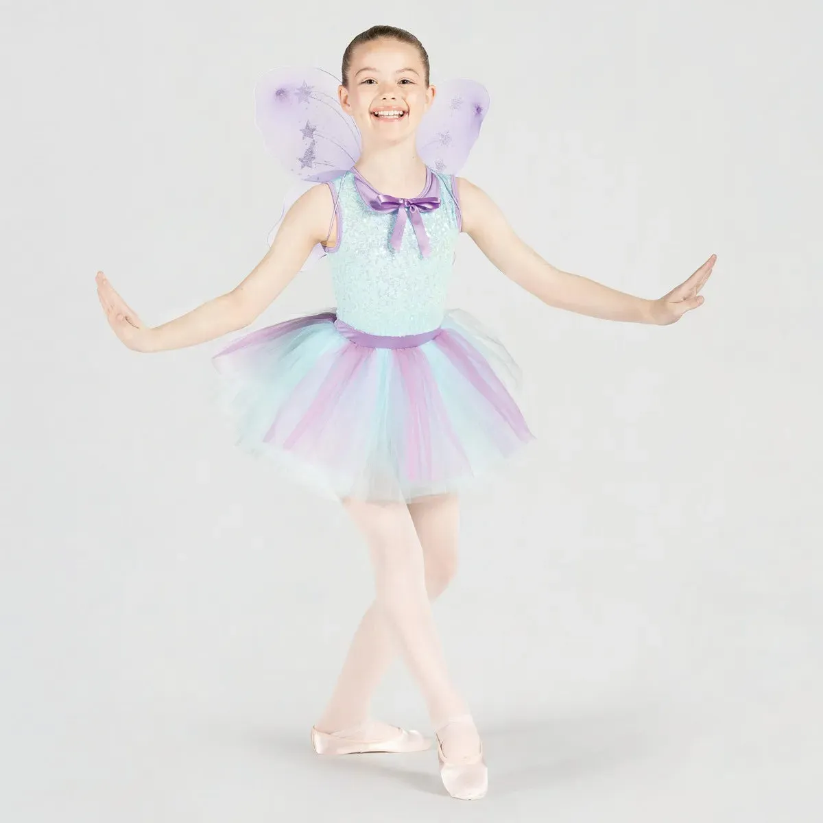 1st Position Sequin Bodice with Collar and Multicoloured Tutu