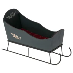 2022 Maileg Mouse Medium Green Sleigh