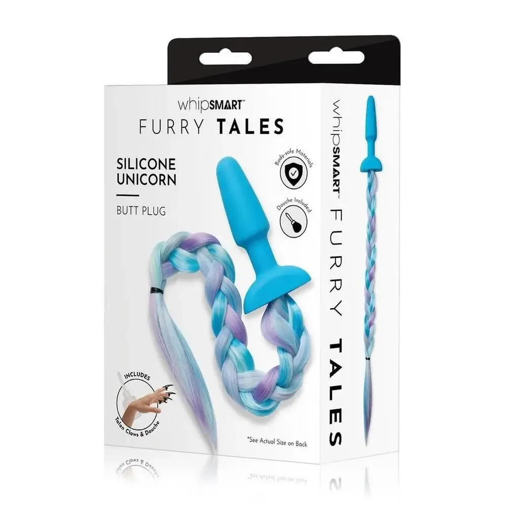 4.3 Inches Furry Tales Silicone Unicorn Tail Butt Plug