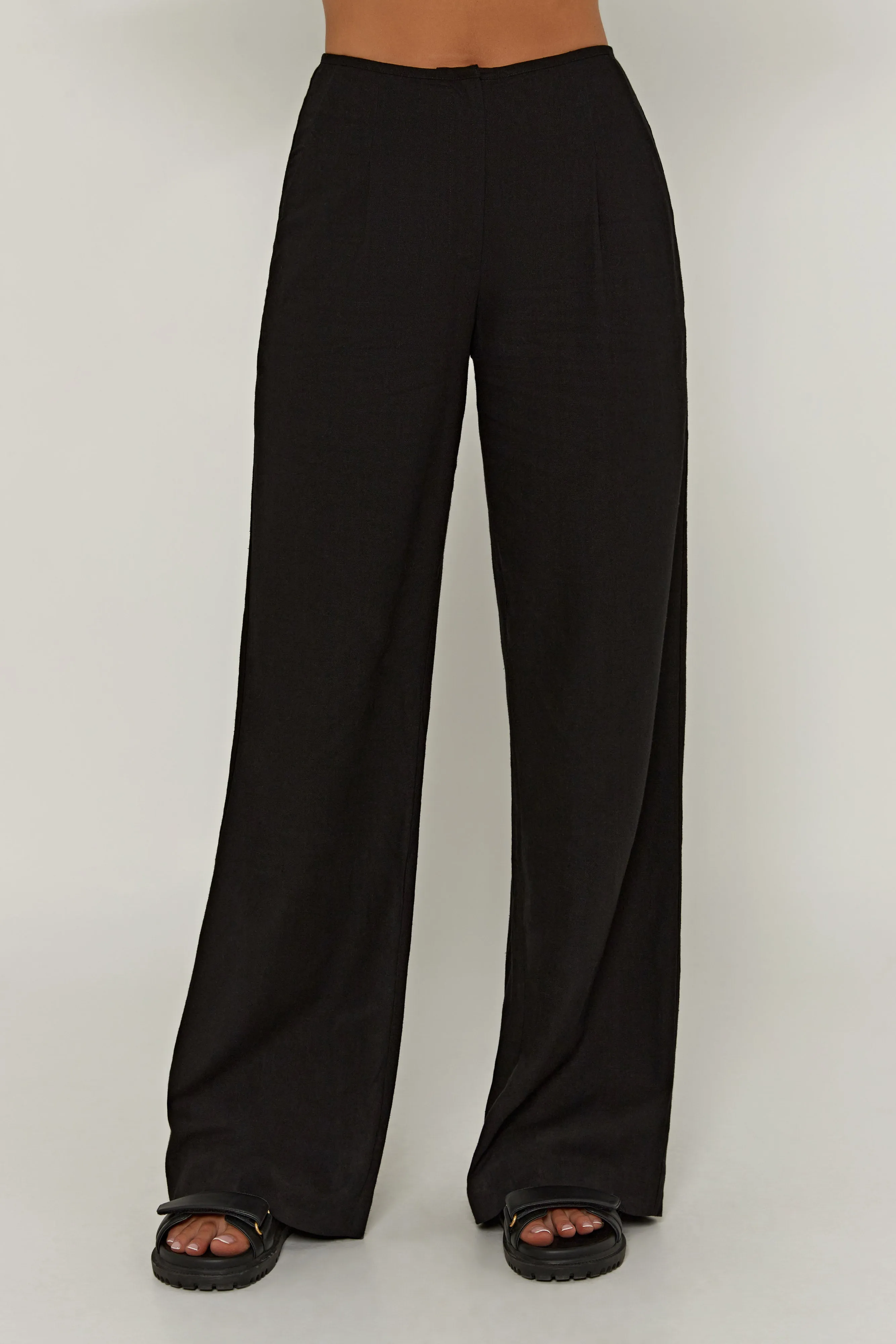 Adina Linen Pant - Black