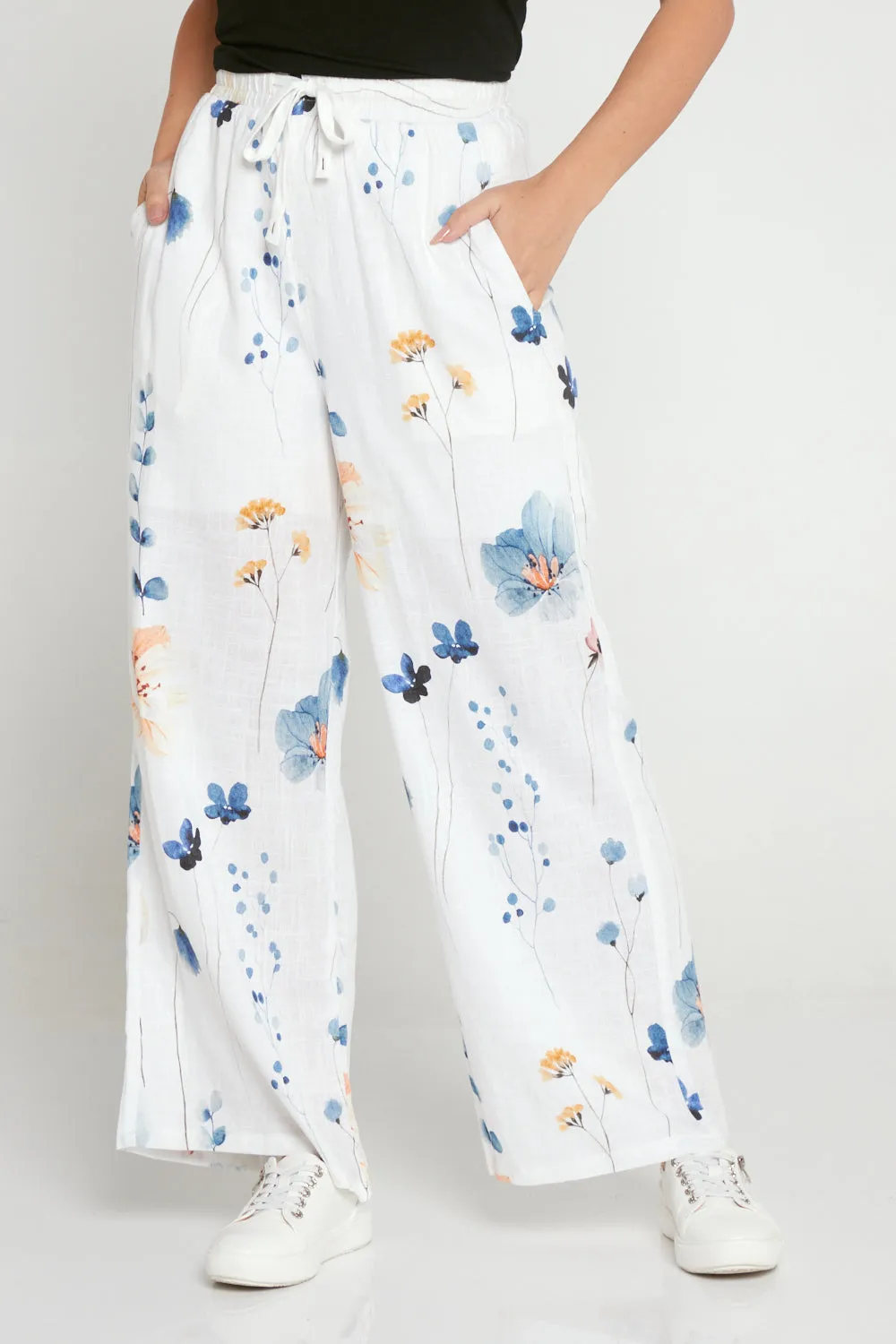 Alaria Pants - White Wildflower