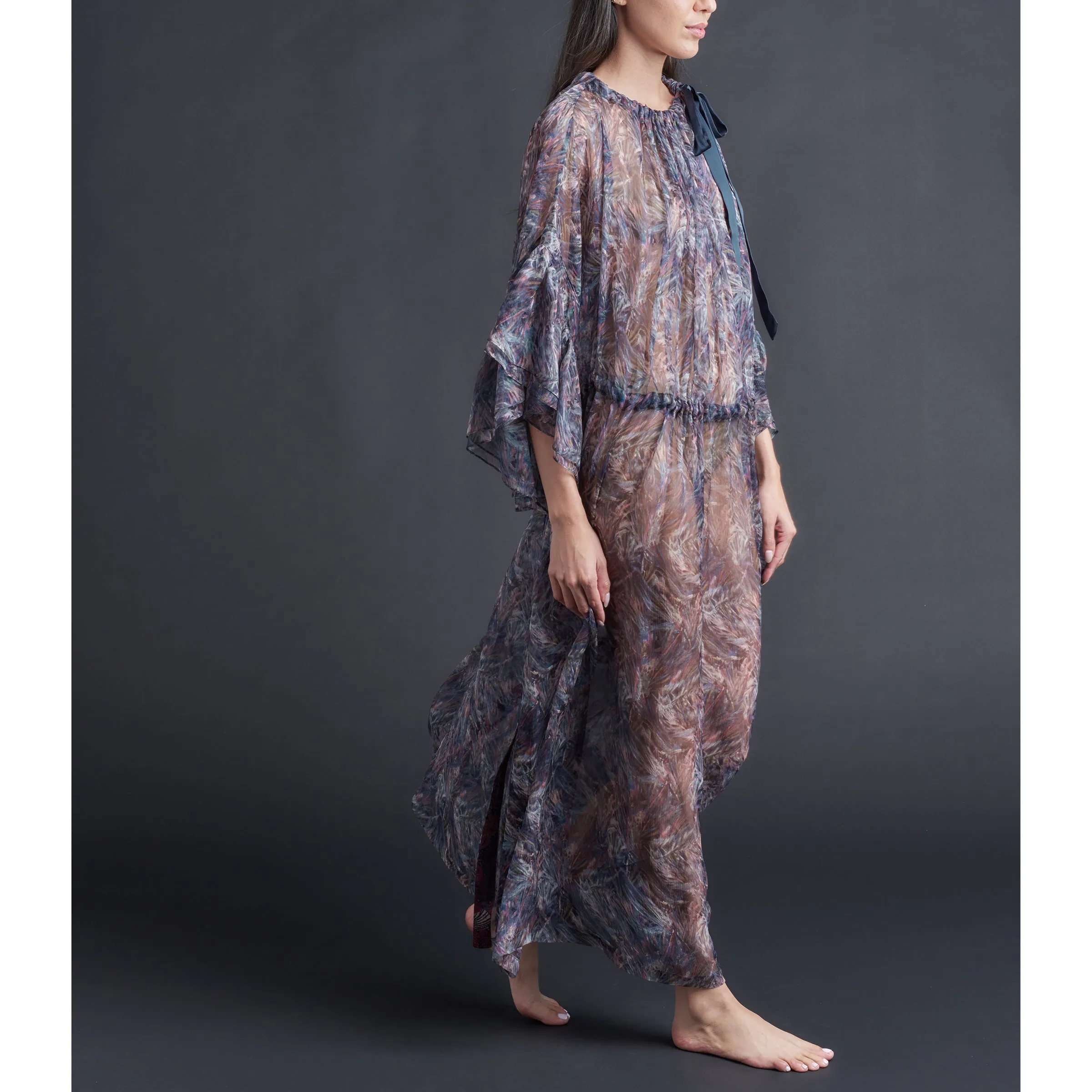 Alba Caftan in Liberty Crinkle Chiffon - Saxby