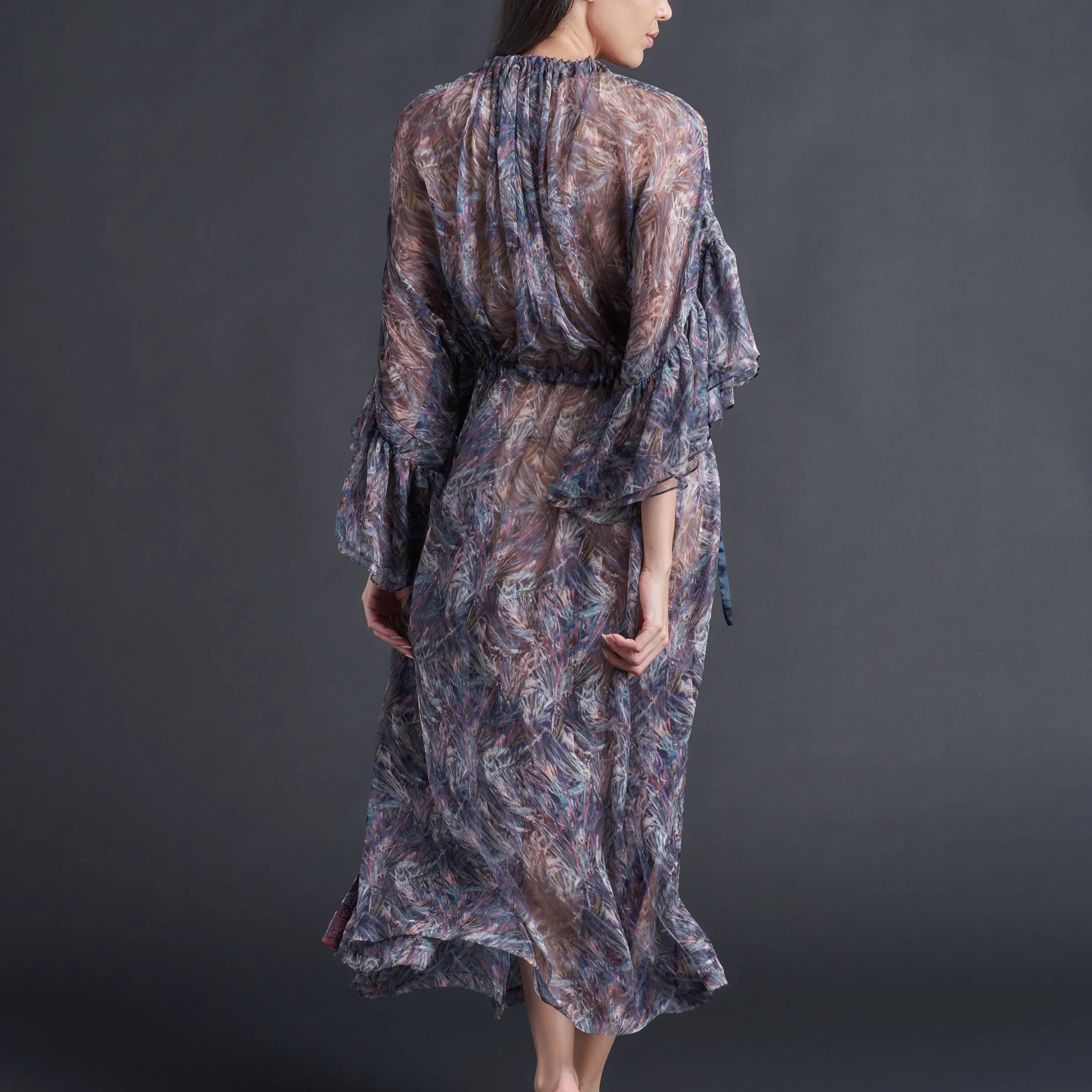 Alba Caftan in Liberty Crinkle Chiffon - Saxby