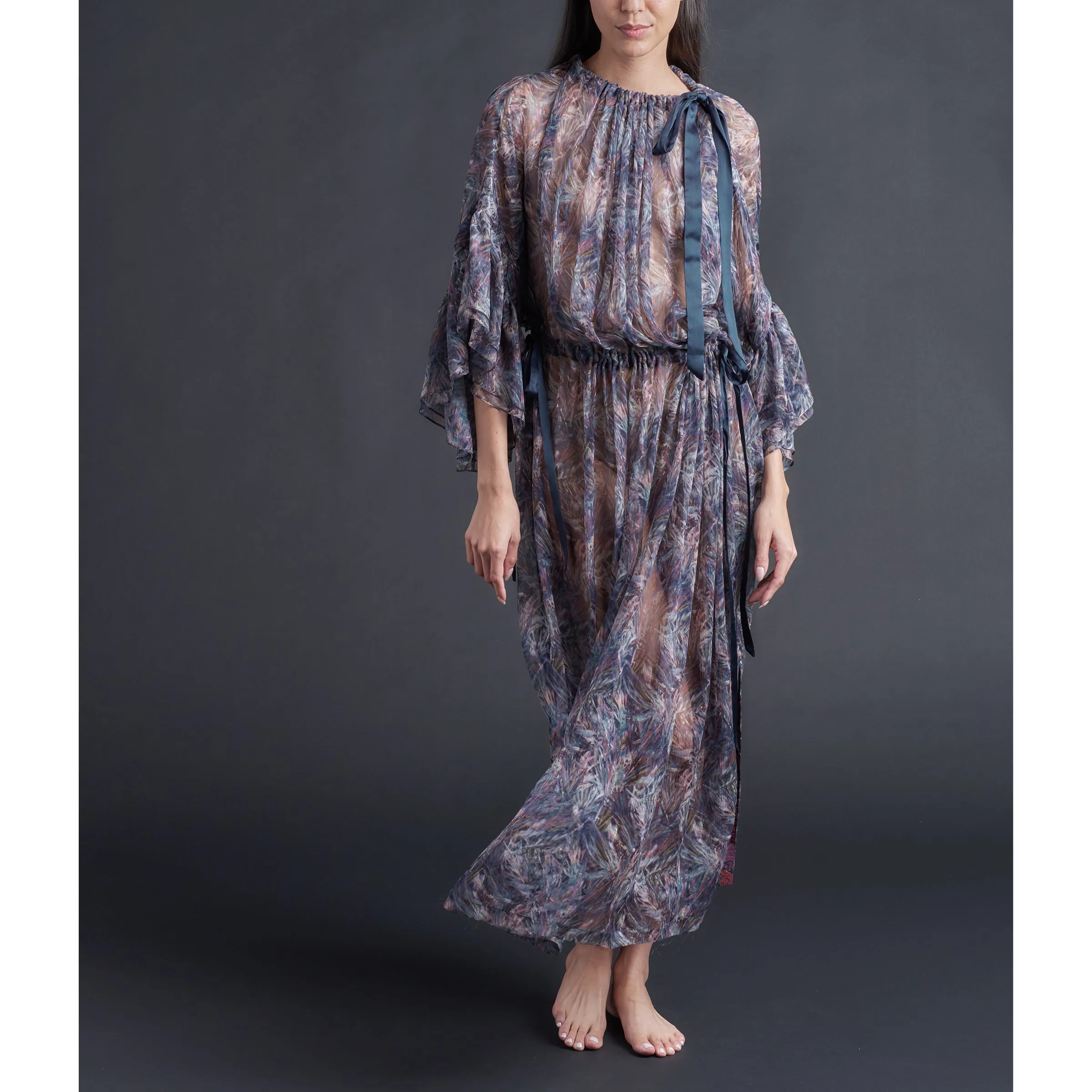 Alba Caftan in Liberty Crinkle Chiffon - Saxby