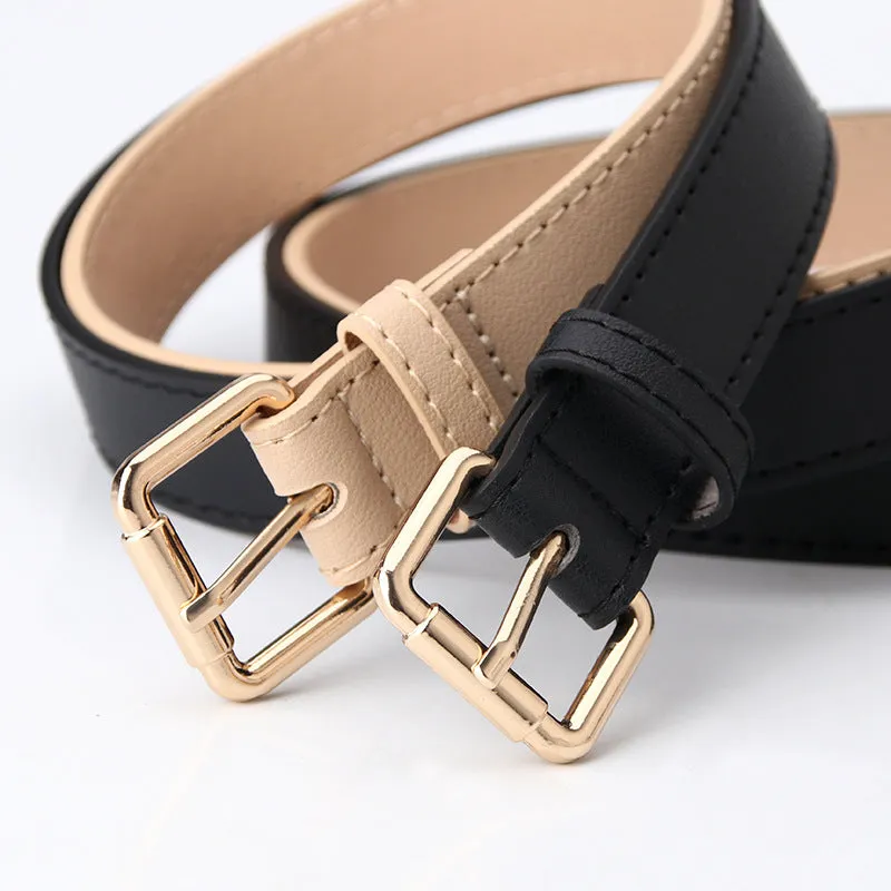 All-Match Dress Sweater Coat Decoration Belt Youth Jeans with Women's Leather Belt