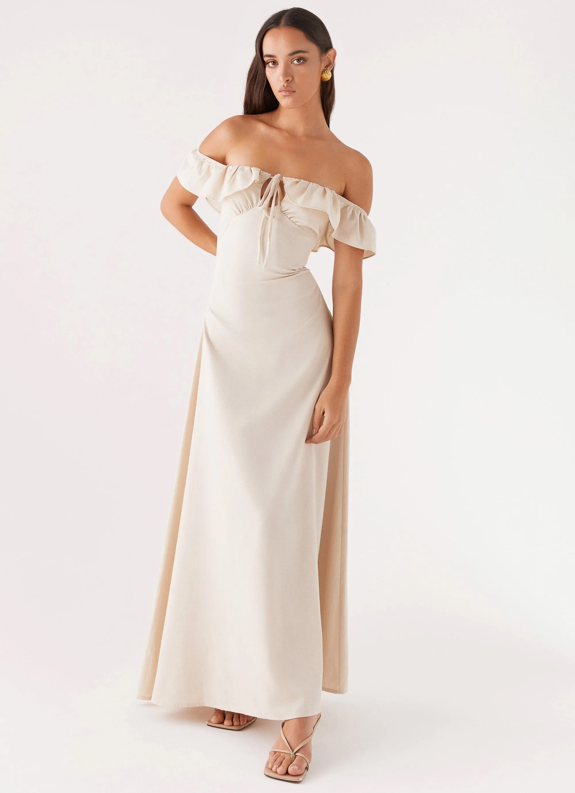 Amarosa Linen Maxi Dress - Natural