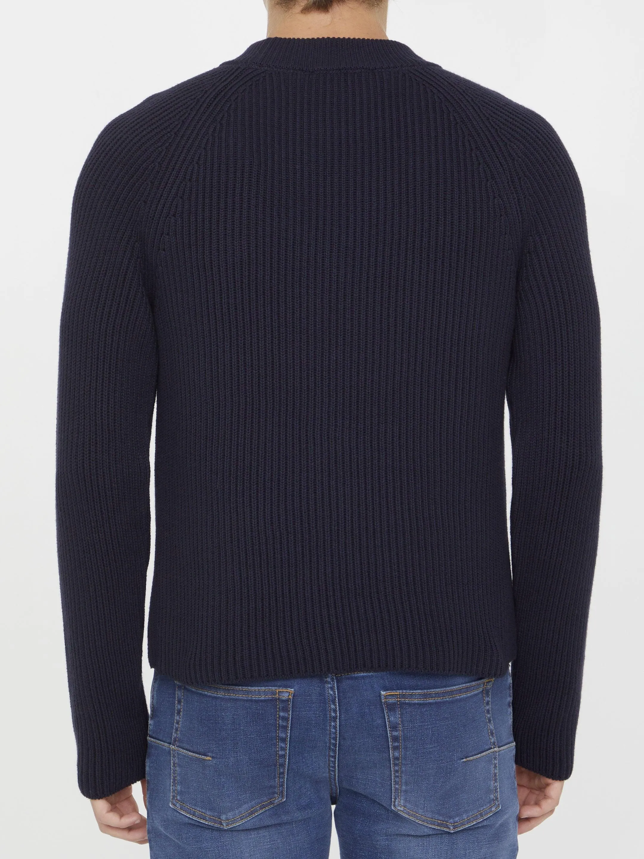 Ami Paris Blue Jumper With Patch