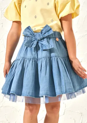 Annie Denim Bow Skirt