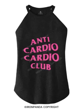 ANTI CARDIO CARDIO CLUB PINK TRI ROCKER COTTON TANK