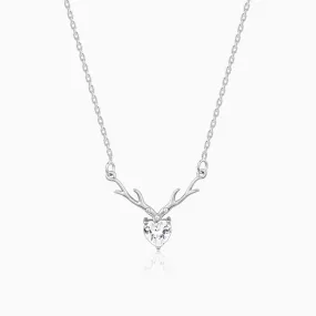 Anushka Sharma Silver Deer Heart Necklace