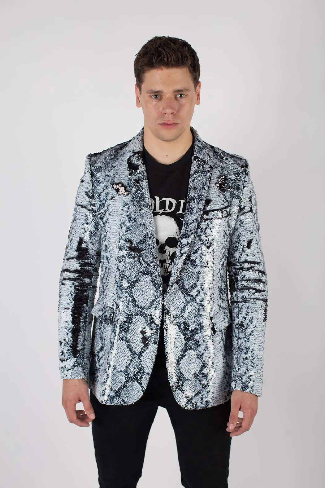 Any Old Iron Men's Whitesnake Sequin Blazer Jacket