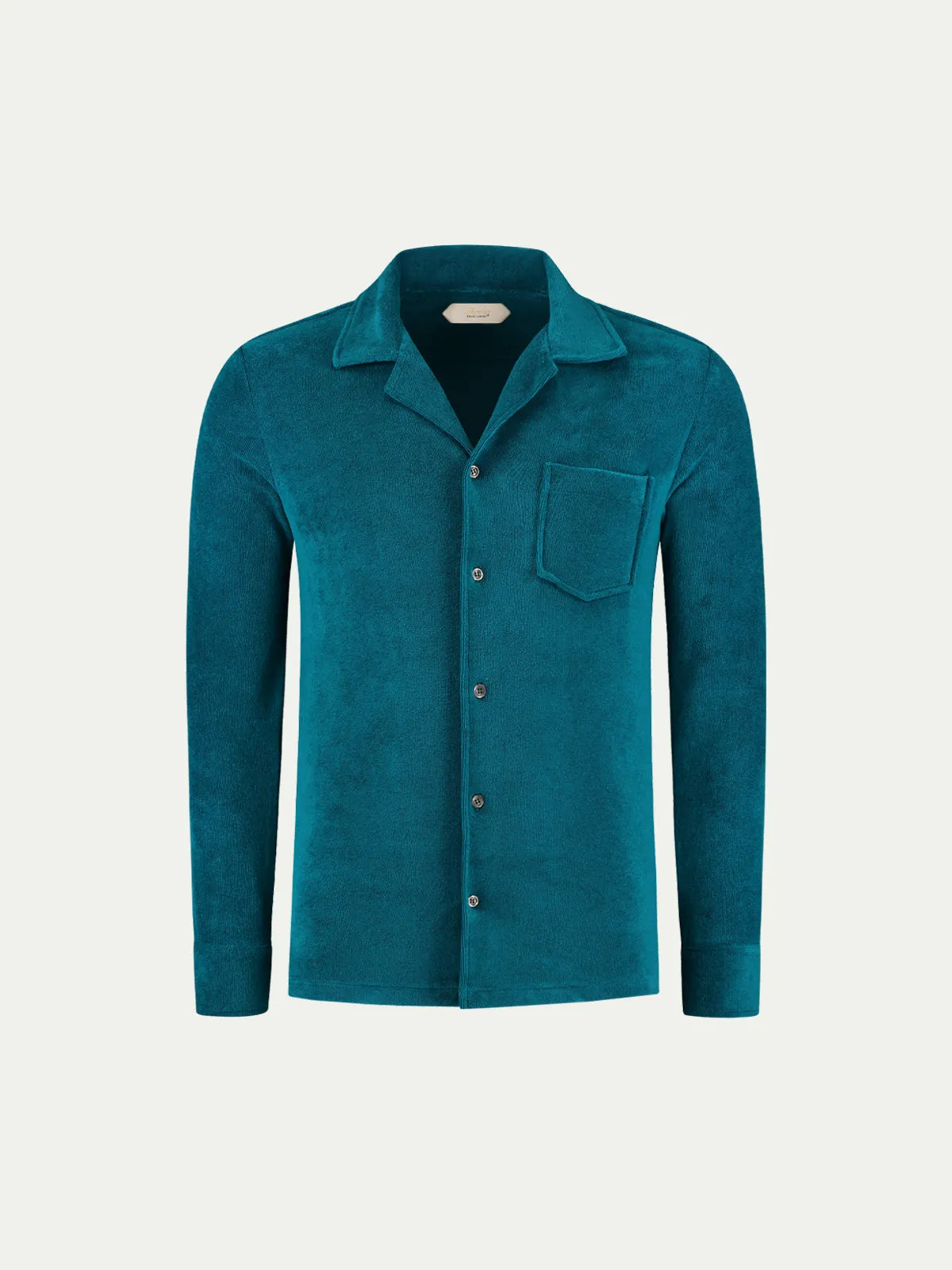 Aquamarine Terry Towelling Resort Shirt