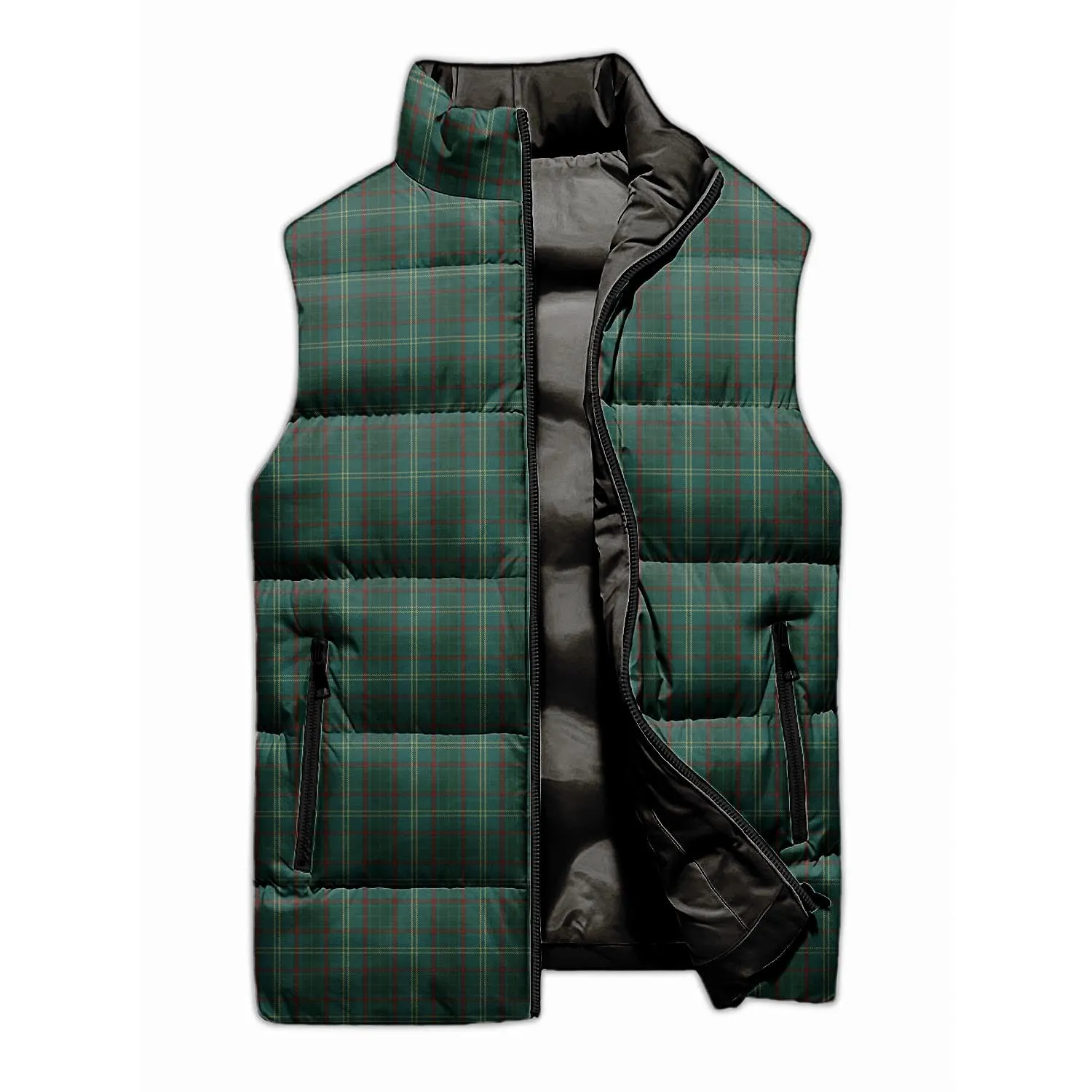 Armagh County Ireland Tartan Sleeveless Puffer Jacket