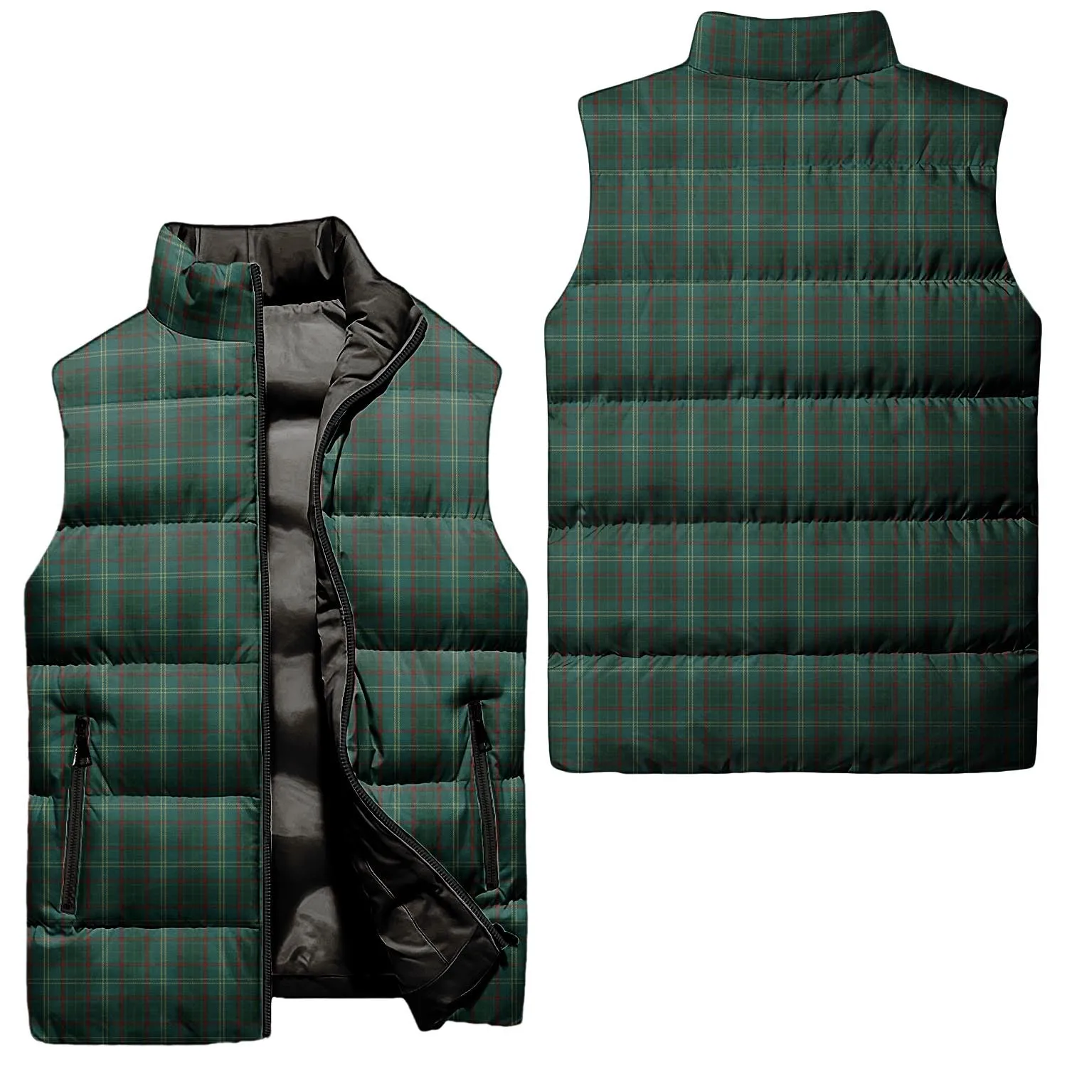 Armagh County Ireland Tartan Sleeveless Puffer Jacket