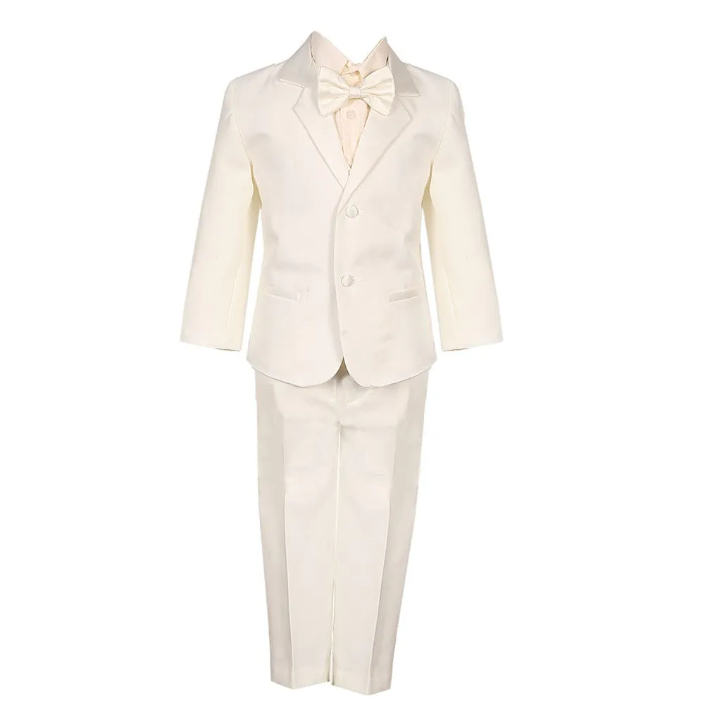 Baby Boys Ivory 5 Piece Vest Jacket Pants Special Occasion Tuxedo Suit 3-24M