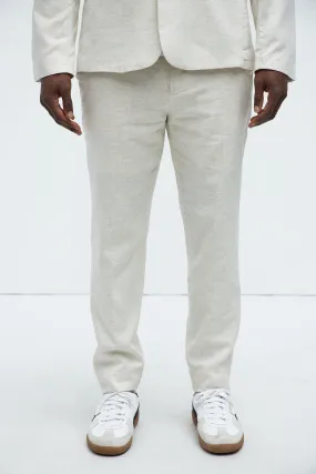 Bahamas Straight Linen Trousers - Oatmeal