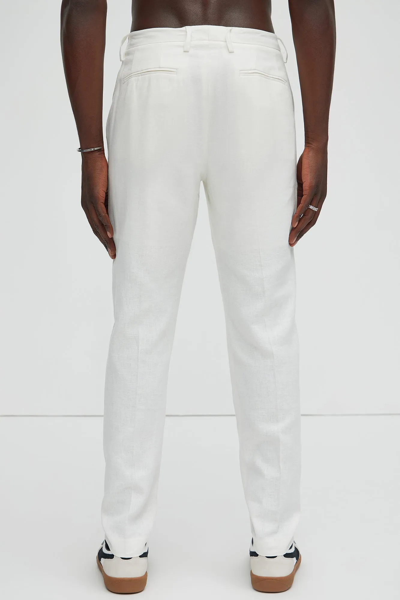 Bahamas Straight Linen Trousers - White