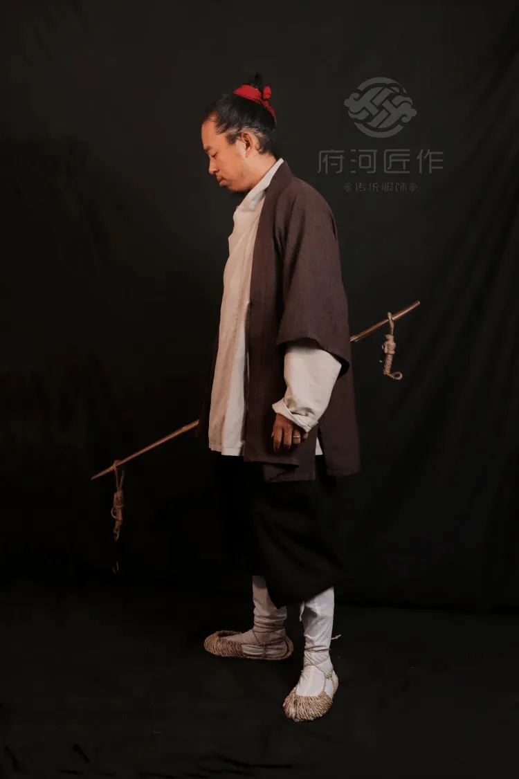 Bai Xing 百姓 Common People Song Ming Laborer's Cross Collar & Trousers Summer Set