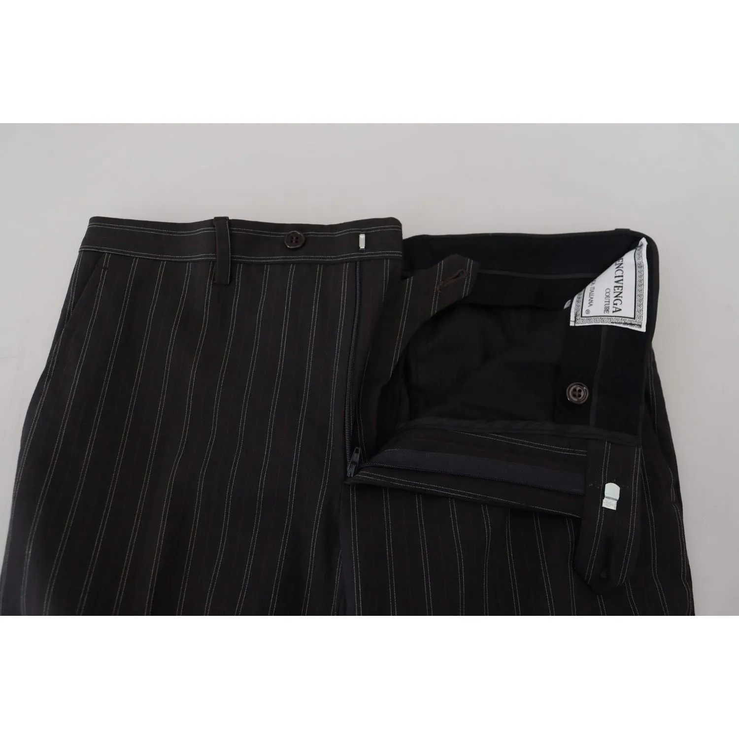 BENCIVENGA Elegant Striped Viscose Dress Pants for Men