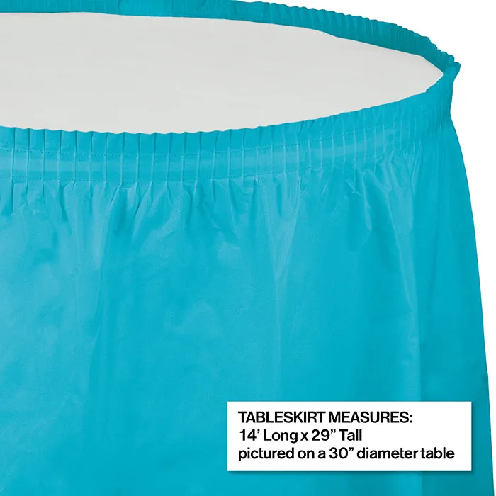 Bermuda Blue Plastic Tableskirt 14 ft x 29"