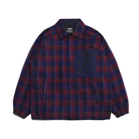 BETTER THAN CHECK ANORAK SHIRT NAVY / PURPLE CHECK