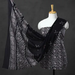 Black - Kutch Print Cotton 3pc Batik Dress Material 62