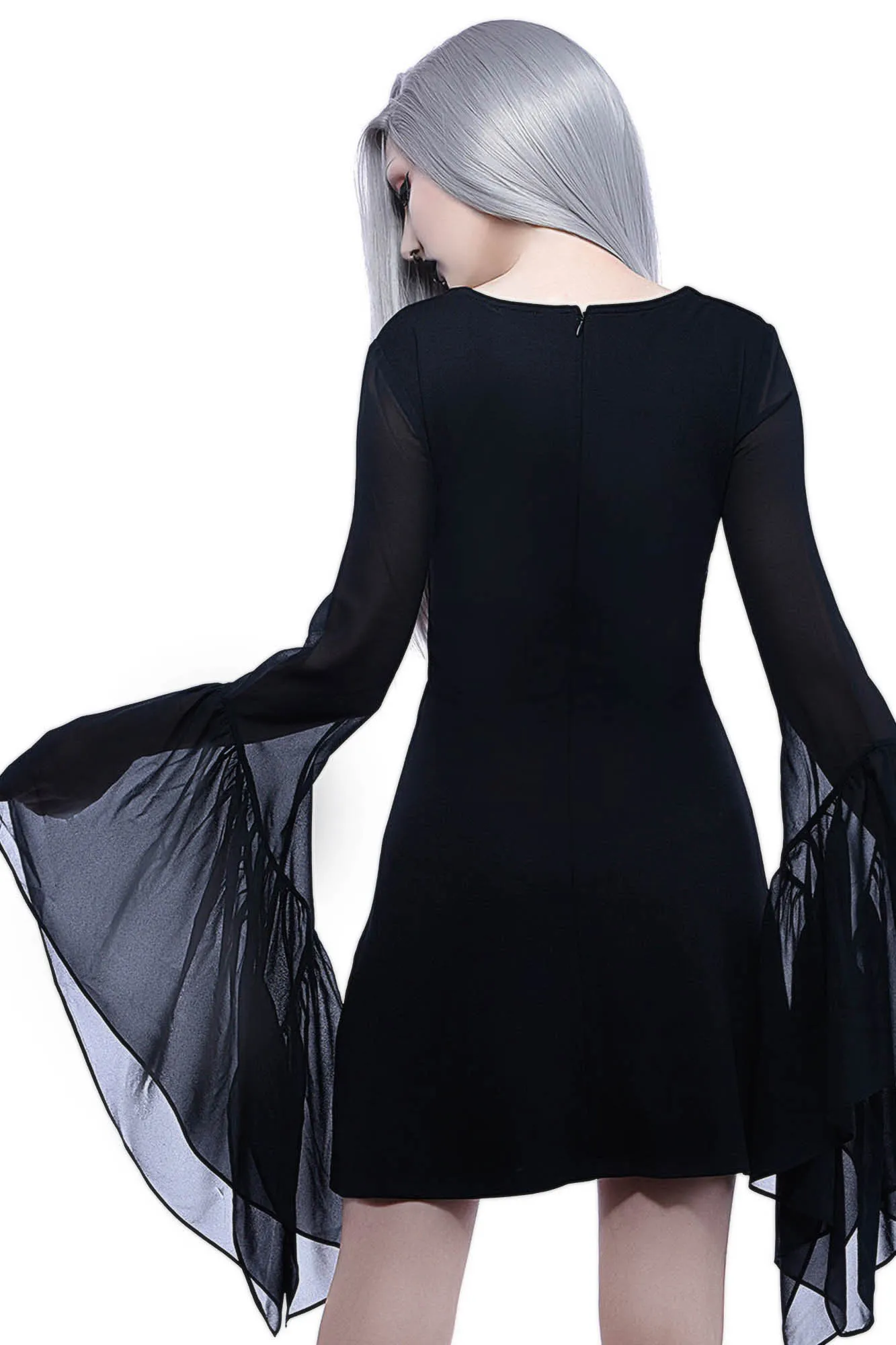 Black Veil Chiffon Dress