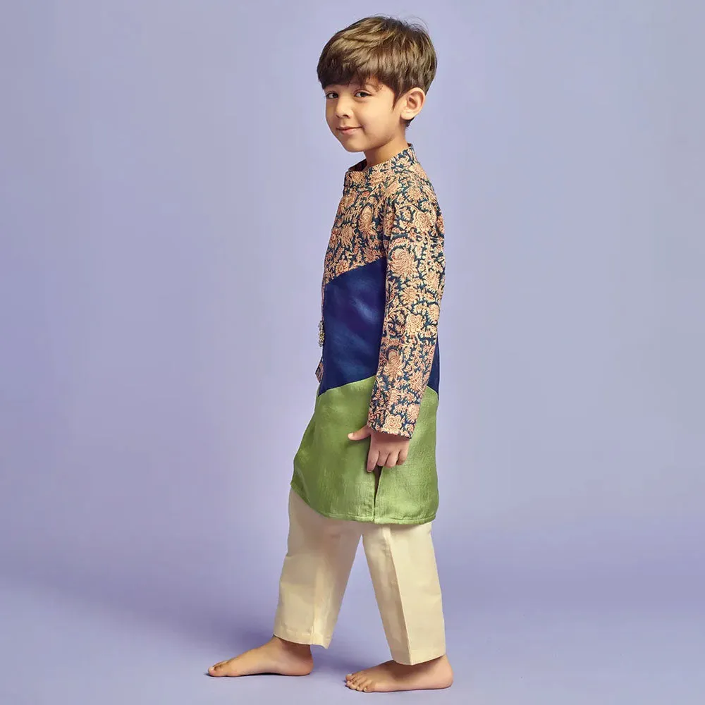 Blue Kalamkari Kurta With Pajama