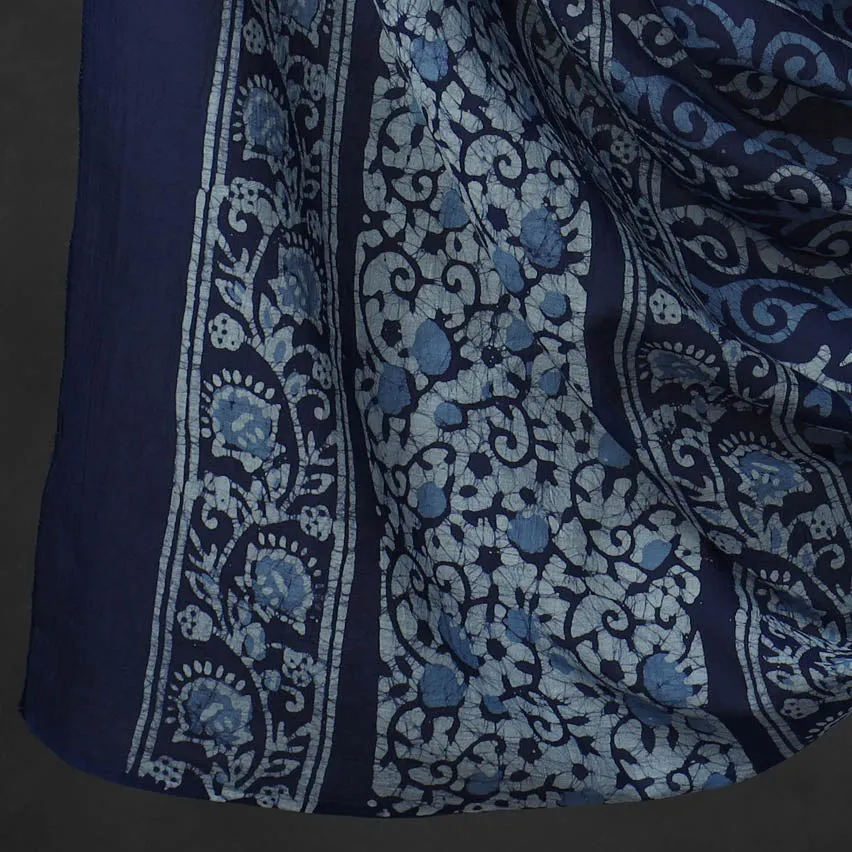 Blue - Kutch Print Cotton 3pc Batik Dress Material 44