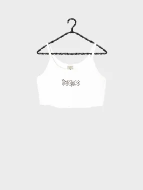 Bones Club Rib Crop - Vintage White