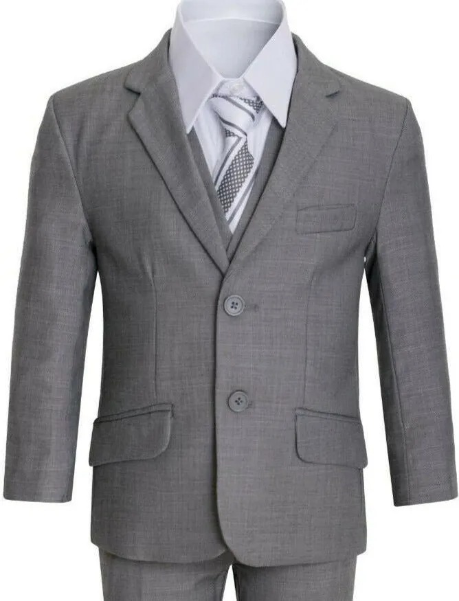 Boys Grey Slim Suit (Scholar)