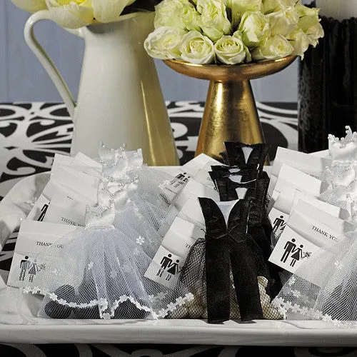 Bride's White Wedding Dress Wedding Favor Bags (Packs of 12)