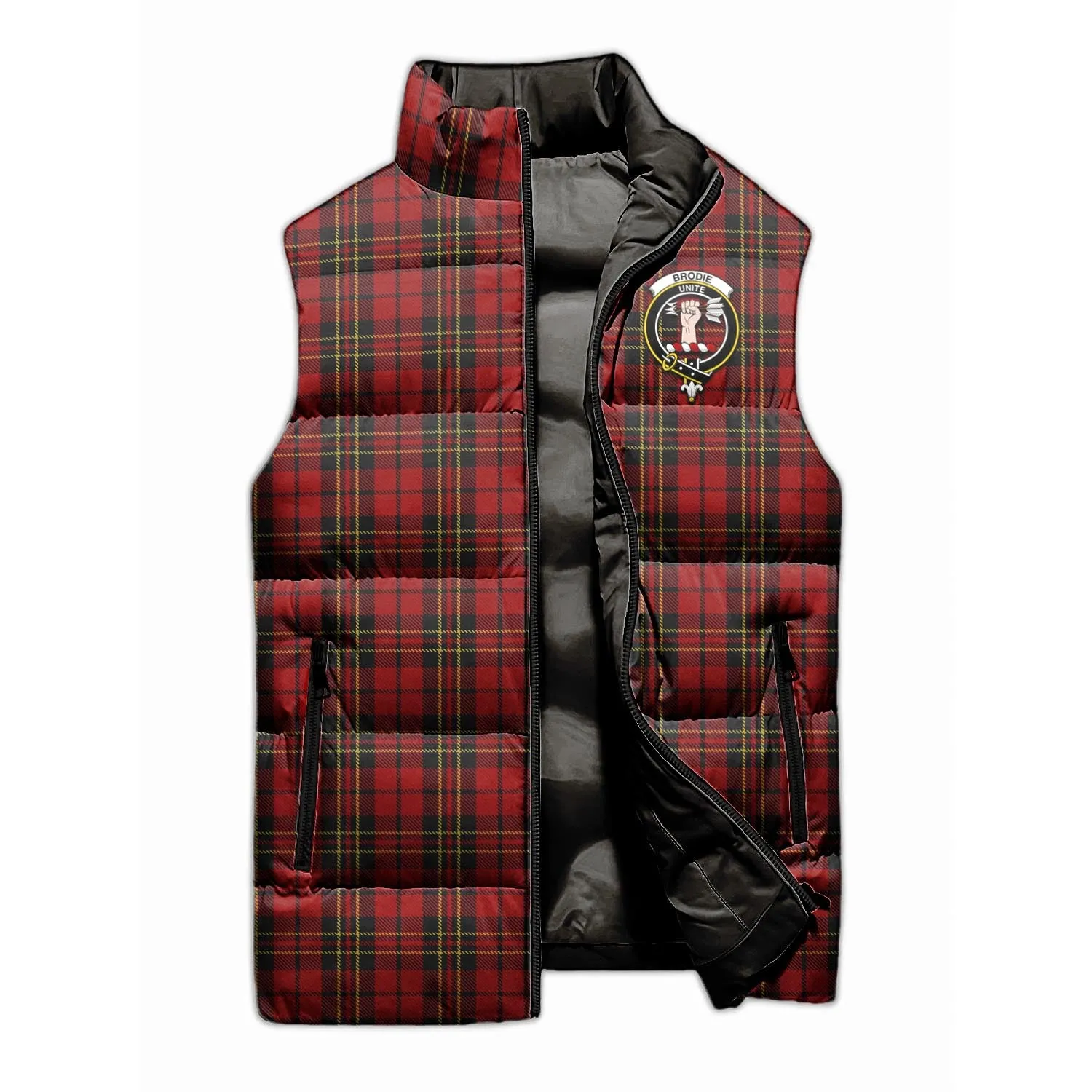 Brodie Tartan Sleeveless Puffer Jacket with Family Crest