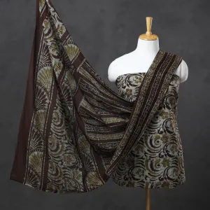 Brown - Kutch Print 3pc Cotton Batik Dress Material 39