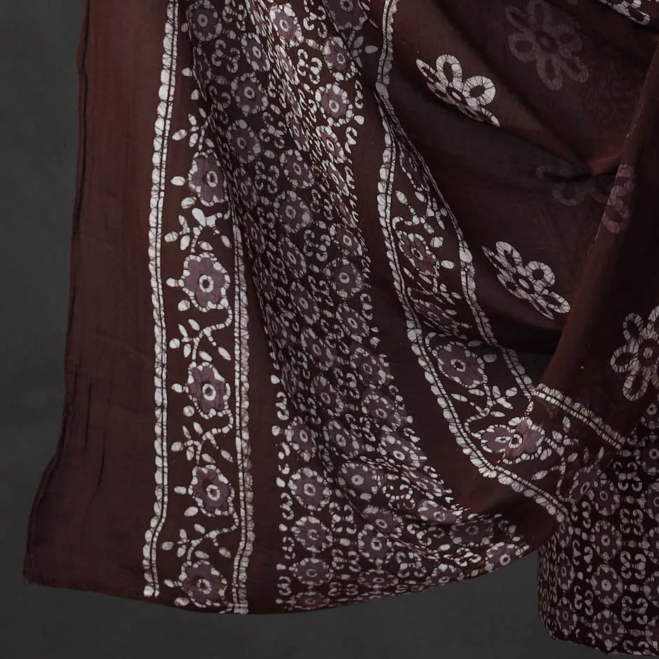 Brown - Kutch Print Cotton 3pc Batik Dress Material 20