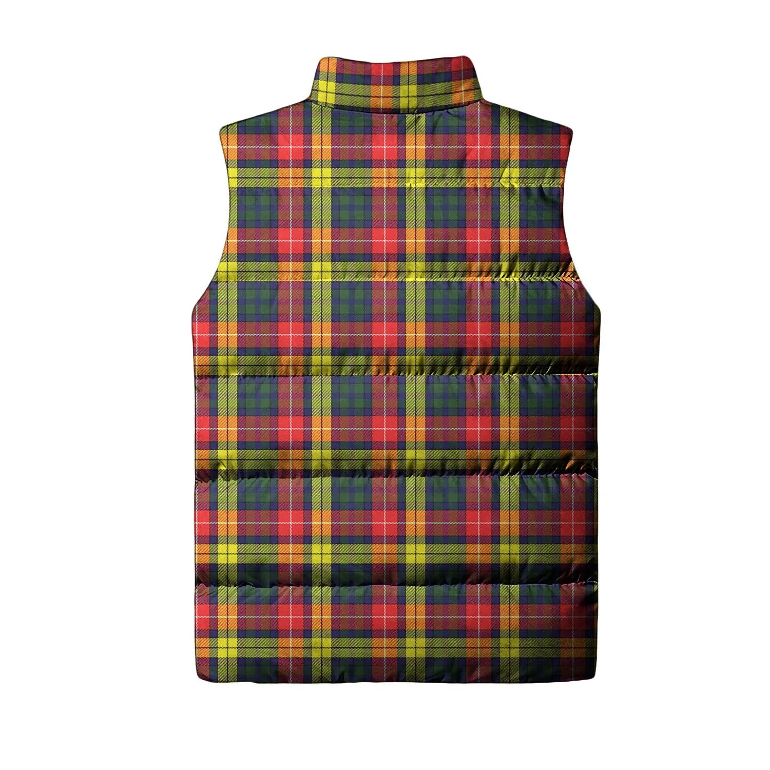 Buchanan Modern Tartan Sleeveless Puffer Jacket with Family Crest