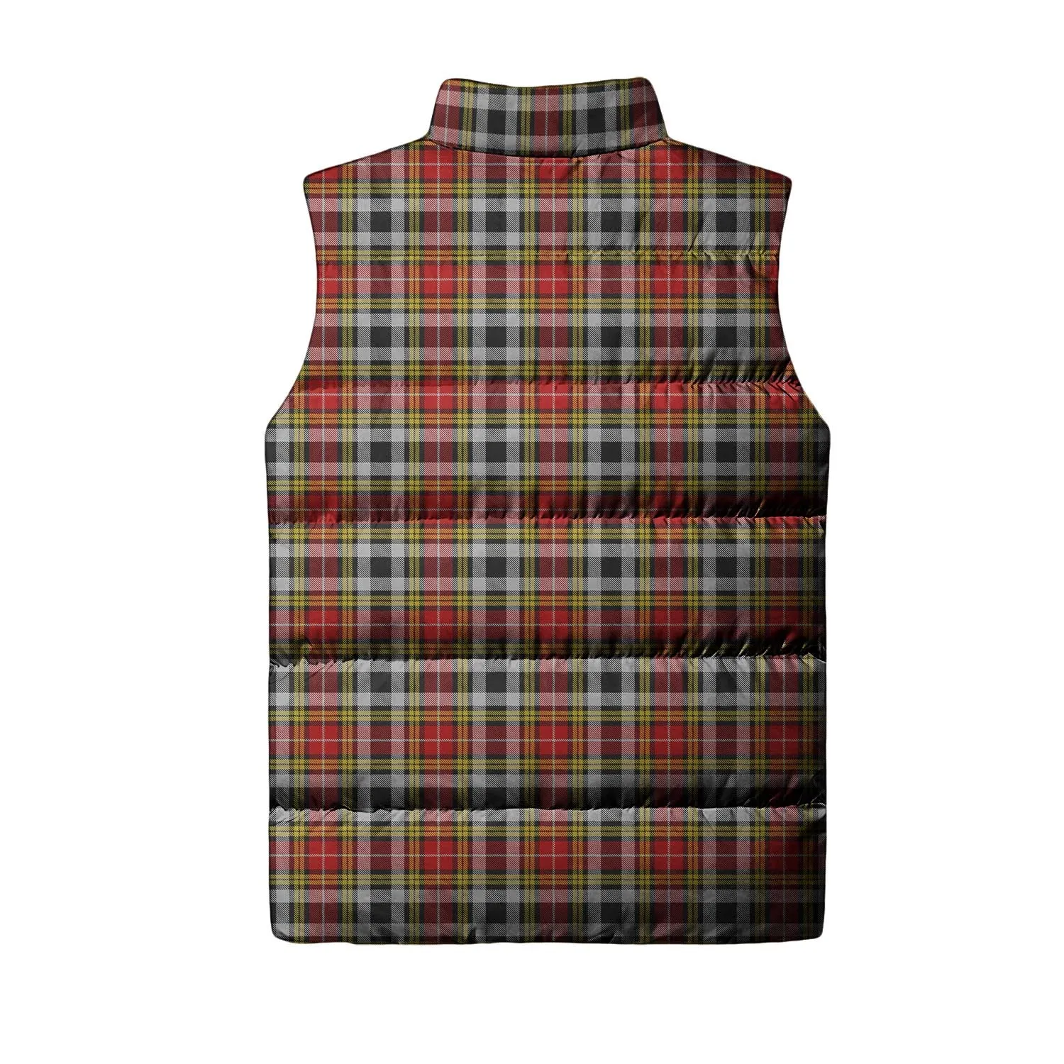 Buchanan Old Dress Tartan Sleeveless Puffer Jacket with Family Crest