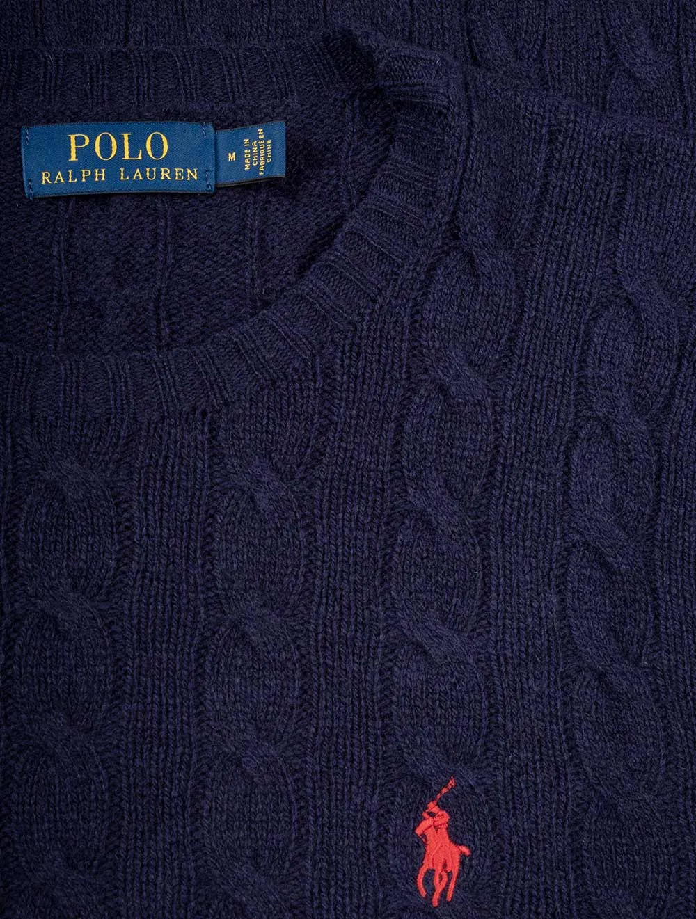 Cable-Knit Wool Cashmere Jumper Navy