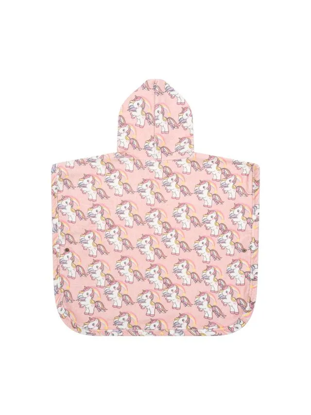 Candy Rainbow Unicorn Terry Poncho