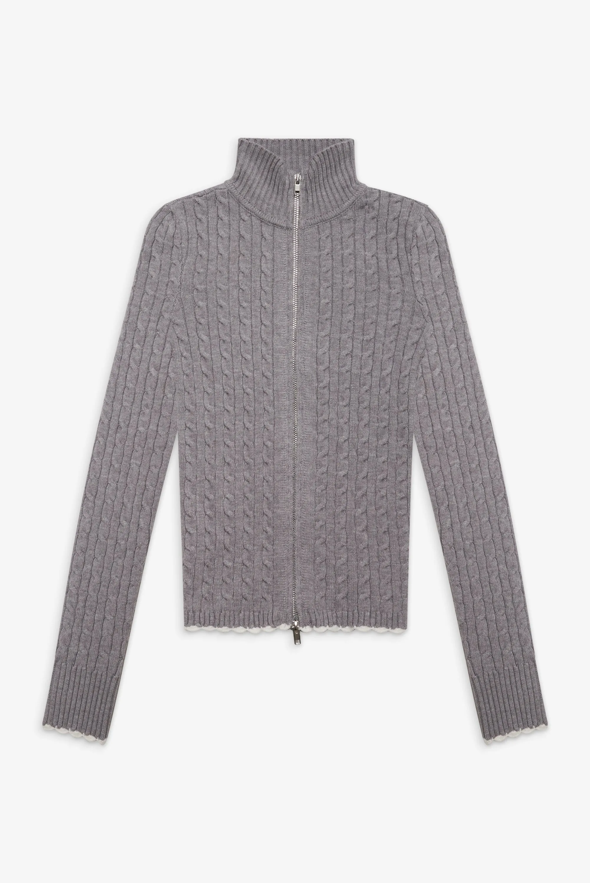 Carter Cable Knit Sweater - Rain Cloud