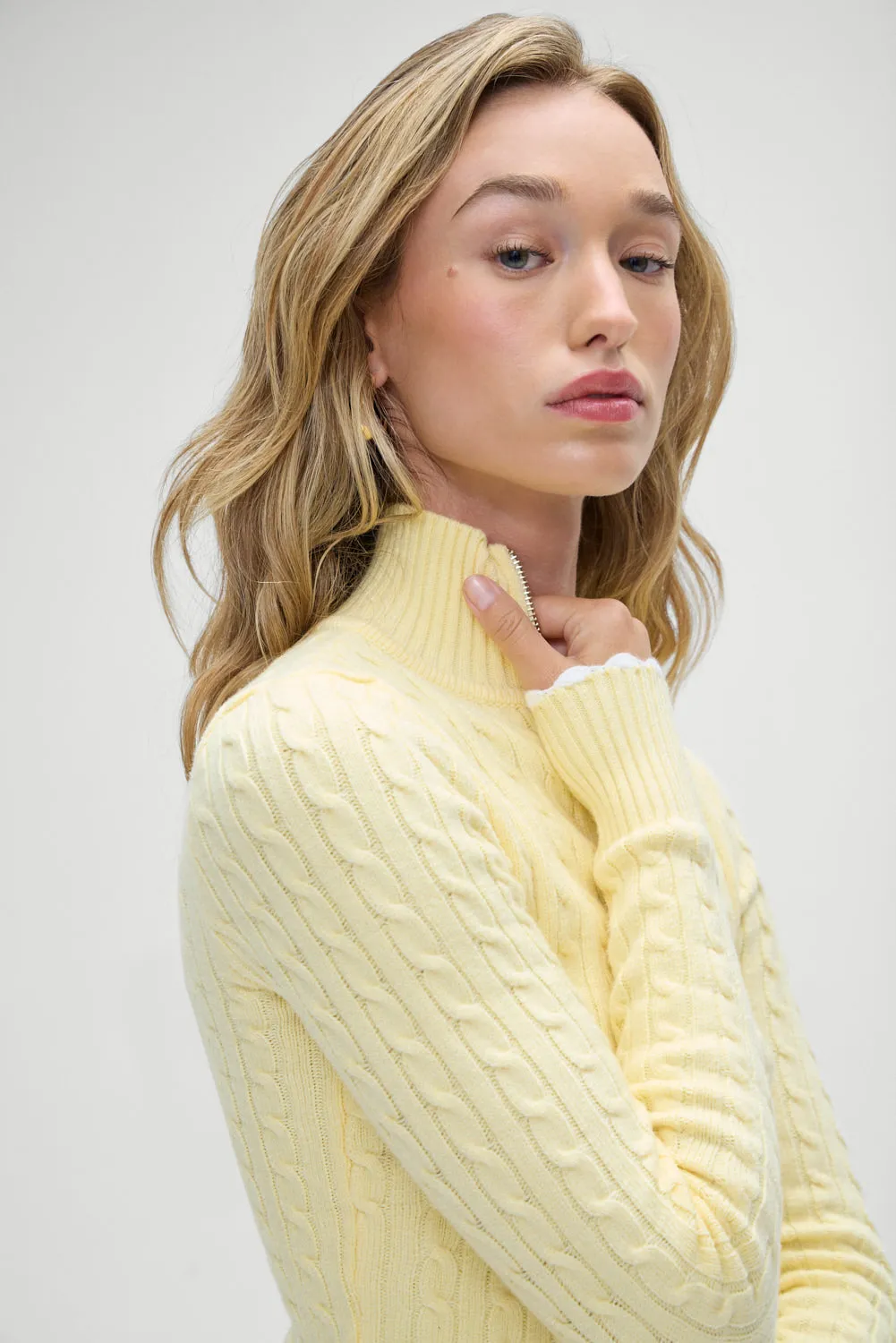 Carter Cable Knit Sweater - Vanilla Sugar