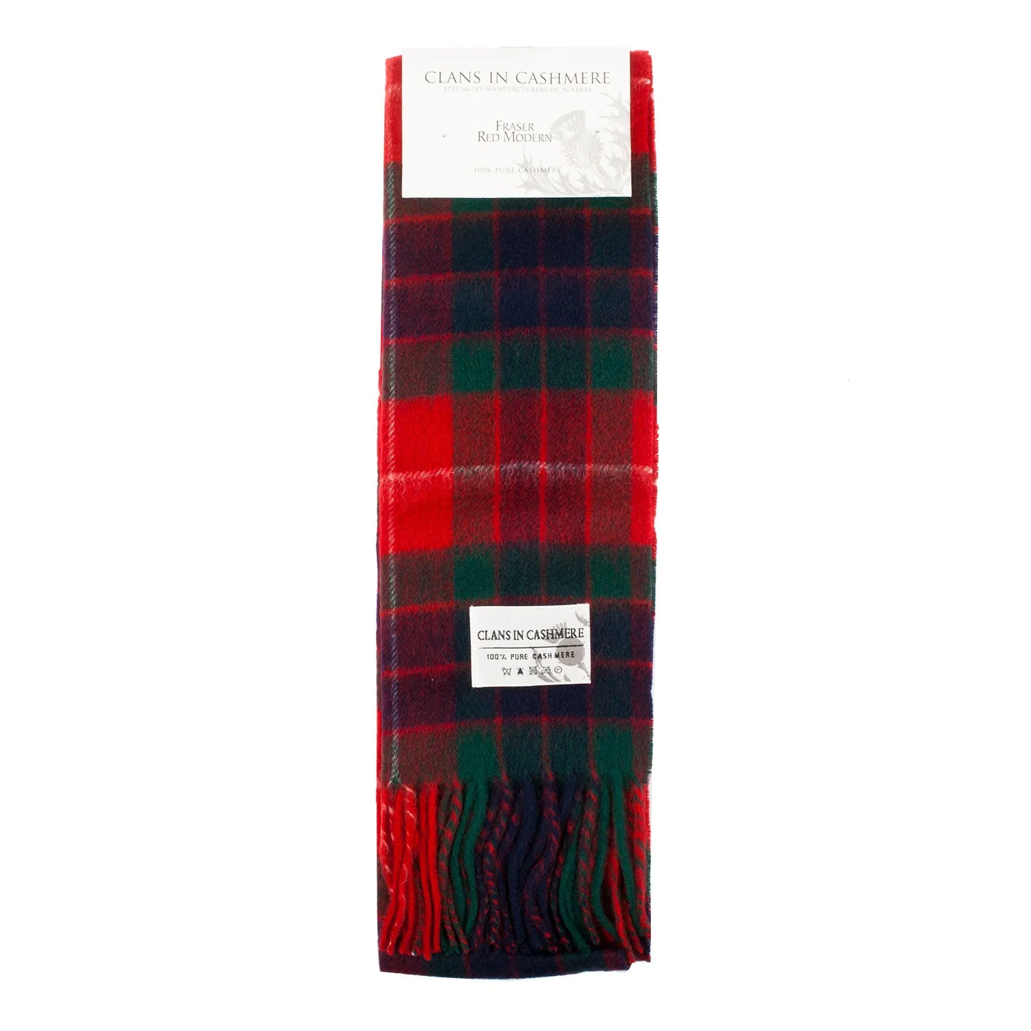 Cashmere Scottish Tartan Clan Scarf  Fraser Red