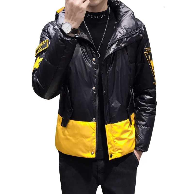 Casual Solid Double Color Warm Filling Padded Men Jacket