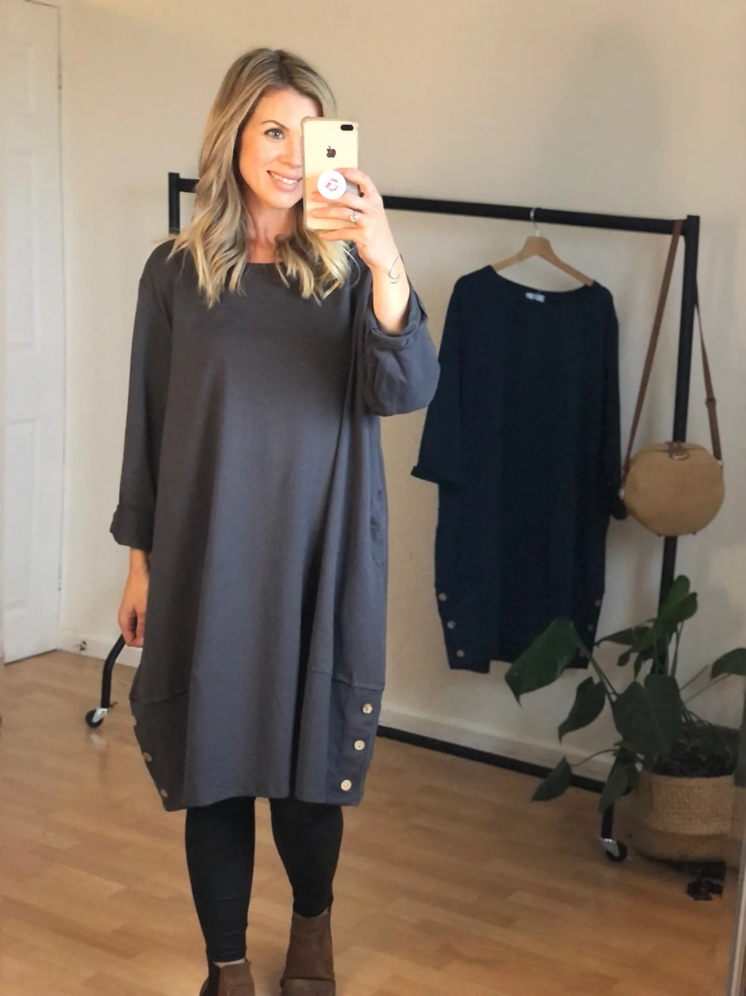 Charcoal Nene Slouch Dress