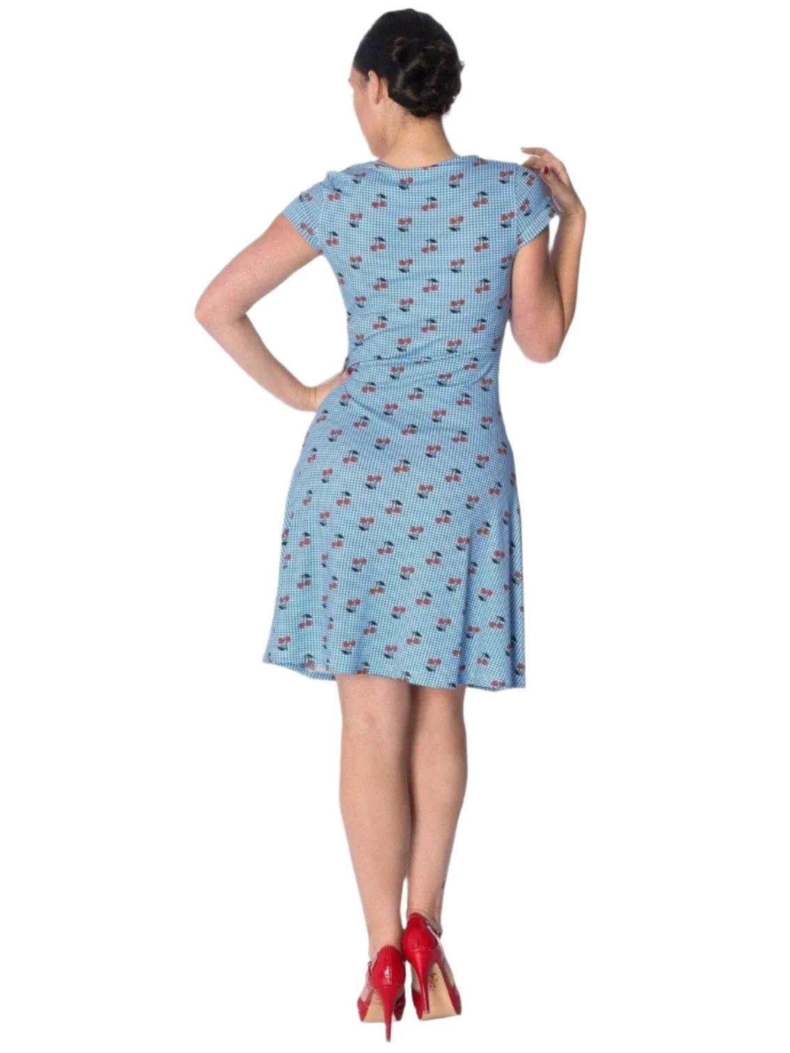 CHERRY LOVE WRAP OVER DRESS