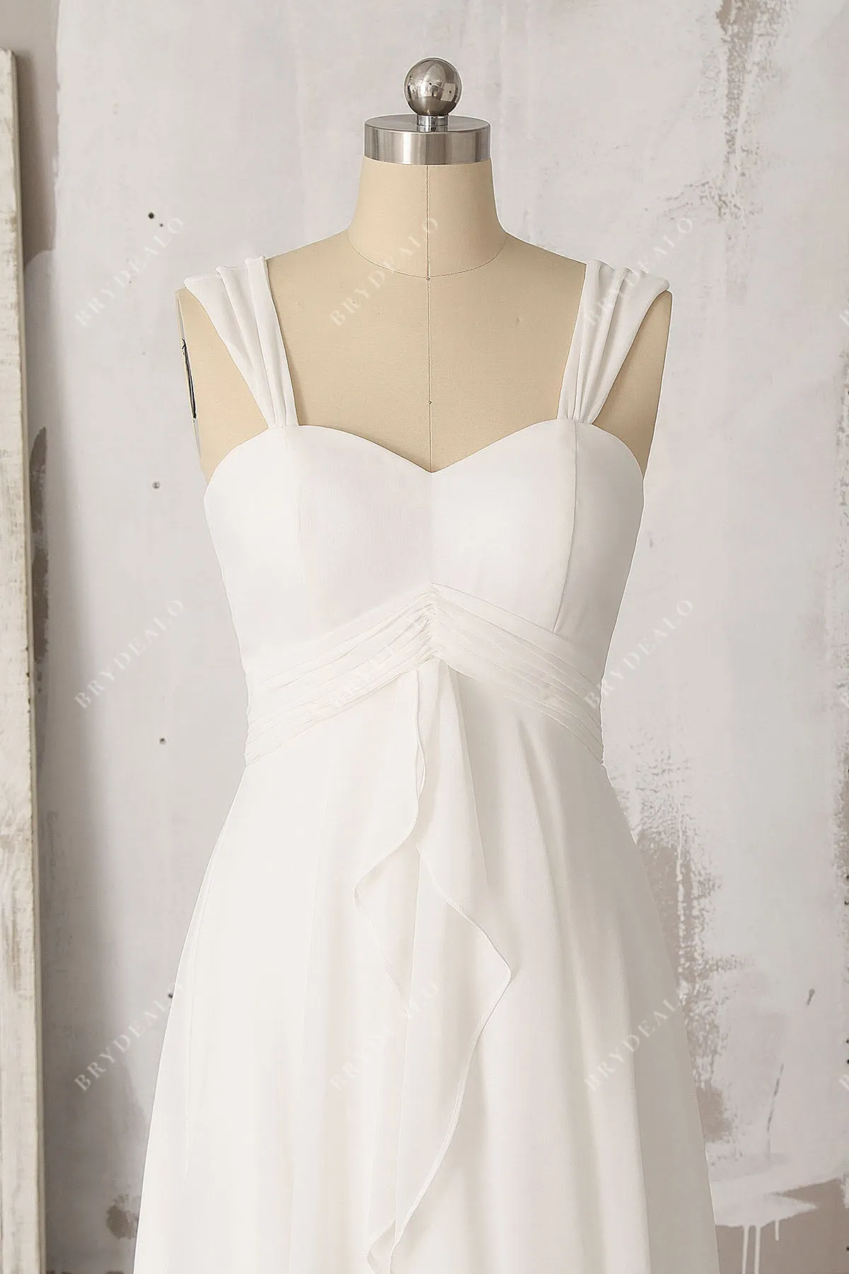 Chiffon Ruffles Knee Length Bridal Shower Dress