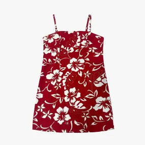 Classic Hibiscus Girls Dress with Adjustable Strap