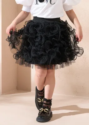 Colette Black Spiral Mesh Skirt