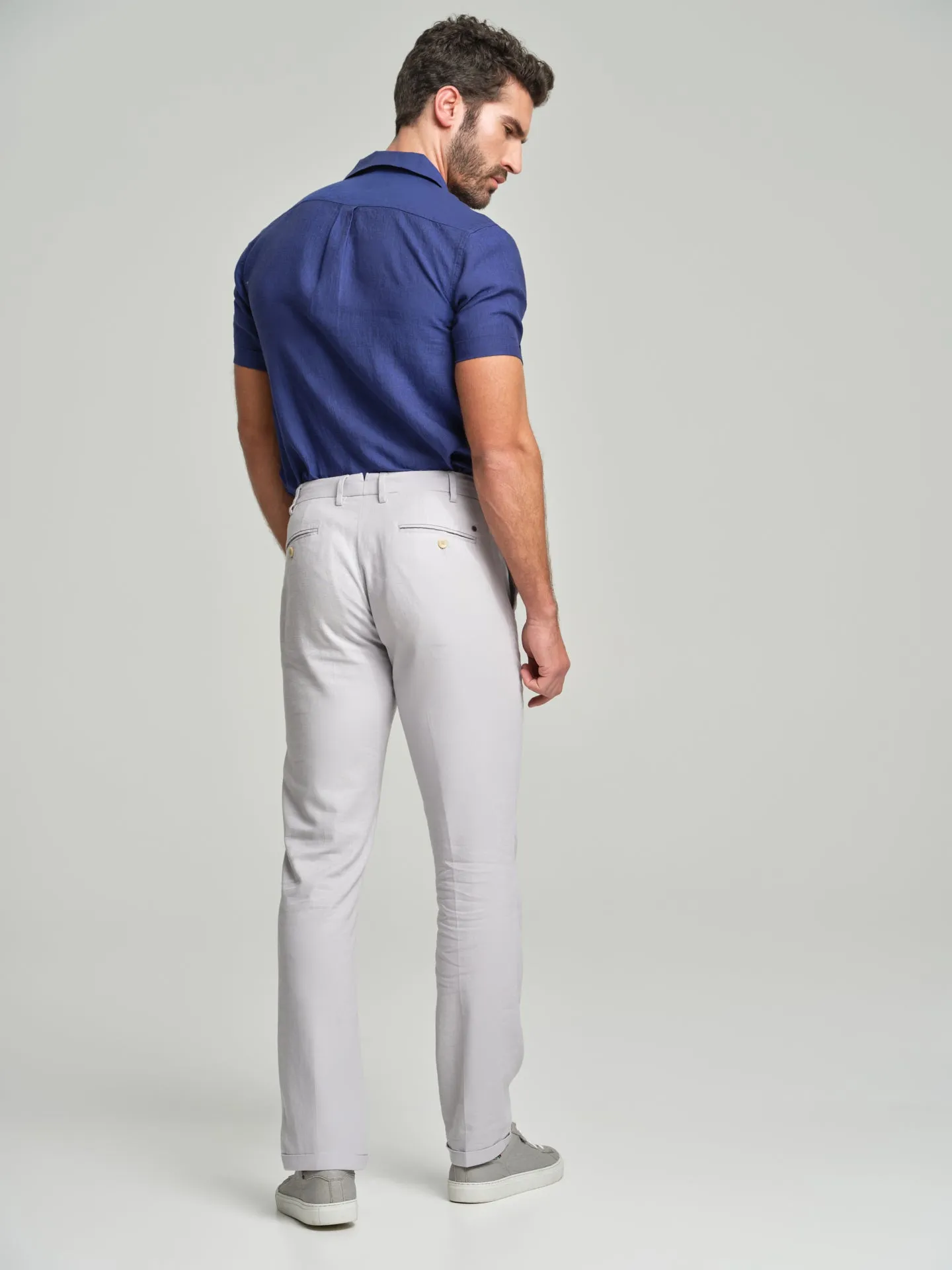 Comfort linen chino trousers