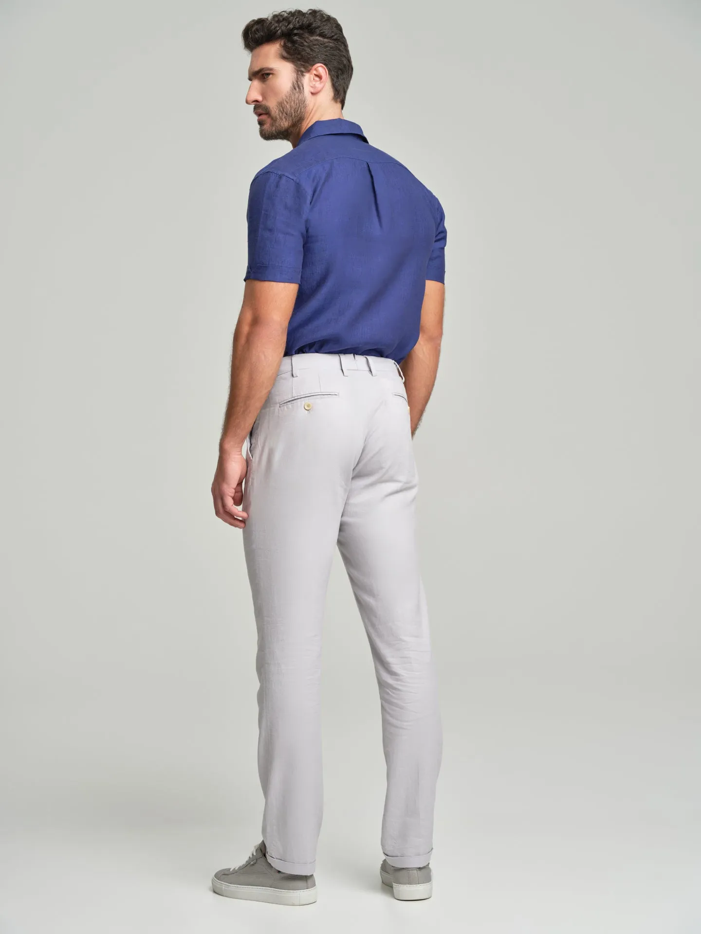 Comfort linen chino trousers